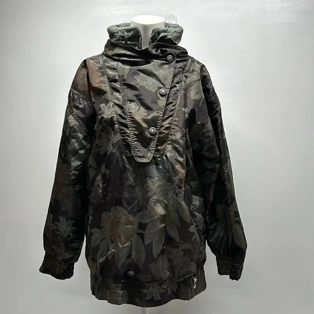 Bogner Ski Jacket Coat Snowboarding Winter Floral Green Vintage USA Made Size 8